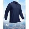 imageMAGCOMSEN Mens Polo Shirt Long Sleeve Golf Shirts Quick Dry Lightweight 3Button Performance Work Fishing AthleticNavy