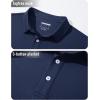imageMAGCOMSEN Mens Polo Shirt Long Sleeve Golf Shirts Quick Dry Lightweight 3Button Performance Work Fishing AthleticNavy