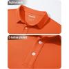 imageMAGCOMSEN Mens Polo Shirt Long Sleeve Golf Shirts Quick Dry Lightweight 3Button Performance Work Fishing AthleticOrange