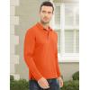 imageMAGCOMSEN Mens Polo Shirt Long Sleeve Golf Shirts Quick Dry Lightweight 3Button Performance Work Fishing AthleticOrange