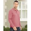 imageMAGCOMSEN Mens Polo Shirt Long Sleeve Golf Shirts Quick Dry Lightweight 3Button Performance Work Fishing AthleticPink