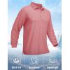 imageMAGCOMSEN Mens Polo Shirt Long Sleeve Golf Shirts Quick Dry Lightweight 3Button Performance Work Fishing AthleticPink