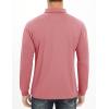 imageMAGCOMSEN Mens Polo Shirt Long Sleeve Golf Shirts Quick Dry Lightweight 3Button Performance Work Fishing AthleticPink