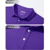 imageMAGCOMSEN Mens Polo Shirt Long Sleeve Golf Shirts Quick Dry Lightweight 3Button Performance Work Fishing AthleticPurple
