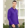 imageMAGCOMSEN Mens Polo Shirt Long Sleeve Golf Shirts Quick Dry Lightweight 3Button Performance Work Fishing AthleticPurple