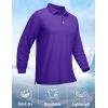 imageMAGCOMSEN Mens Polo Shirt Long Sleeve Golf Shirts Quick Dry Lightweight 3Button Performance Work Fishing AthleticPurple