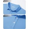 imageMAGCOMSEN Mens Polo Shirt Long Sleeve Golf Shirts Quick Dry Lightweight 3Button Performance Work Fishing AthleticSky Blue