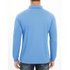 imageMAGCOMSEN Mens Polo Shirt Long Sleeve Golf Shirts Quick Dry Lightweight 3Button Performance Work Fishing AthleticSky Blue