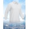 imageMAGCOMSEN Mens Polo Shirt Long Sleeve Golf Shirts Quick Dry Lightweight 3Button Performance Work Fishing AthleticWhite