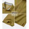 imageMAGCOMSEN Mens Polo Shirts Short Sleeve Cotton Pique 3 Button Classic Fit Casual TShirt Performance Golf ShirtsWolf Brown