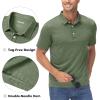 imageMAGCOMSEN Mens ShortSleeve PoloGolf Shirts for Men 3Button Moisture WickingAthletic Outdoor Collared TShirtArmy Green