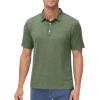 imageMAGCOMSEN Mens ShortSleeve PoloGolf Shirts for Men 3Button Moisture WickingAthletic Outdoor Collared TShirtArmy Green