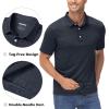 imageMAGCOMSEN Mens ShortSleeve PoloGolf Shirts for Men 3Button Moisture WickingAthletic Outdoor Collared TShirtBlack