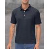 imageMAGCOMSEN Mens ShortSleeve PoloGolf Shirts for Men 3Button Moisture WickingAthletic Outdoor Collared TShirtBlack