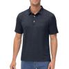 imageMAGCOMSEN Mens ShortSleeve PoloGolf Shirts for Men 3Button Moisture WickingAthletic Outdoor Collared TShirtBlack