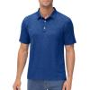 imageMAGCOMSEN Mens ShortSleeve PoloGolf Shirts for Men 3Button Moisture WickingAthletic Outdoor Collared TShirtDark Blue