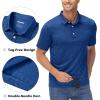 imageMAGCOMSEN Mens ShortSleeve PoloGolf Shirts for Men 3Button Moisture WickingAthletic Outdoor Collared TShirtDark Blue