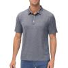 imageMAGCOMSEN Mens ShortSleeve PoloGolf Shirts for Men 3Button Moisture WickingAthletic Outdoor Collared TShirtDark Grey