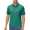 imageMAGCOMSEN Mens ShortSleeve PoloGolf Shirts for Men 3Button Moisture WickingAthletic Outdoor Collared TShirtEmerald Green