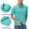 imageMAGCOMSEN Mens ShortSleeve PoloGolf Shirts for Men 3Button Moisture WickingAthletic Outdoor Collared TShirtLight Green
