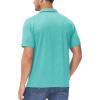 imageMAGCOMSEN Mens ShortSleeve PoloGolf Shirts for Men 3Button Moisture WickingAthletic Outdoor Collared TShirtLight Green