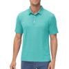 imageMAGCOMSEN Mens ShortSleeve PoloGolf Shirts for Men 3Button Moisture WickingAthletic Outdoor Collared TShirtLight Green