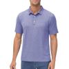 imageMAGCOMSEN Mens ShortSleeve PoloGolf Shirts for Men 3Button Moisture WickingAthletic Outdoor Collared TShirtLight Purple