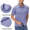 imageMAGCOMSEN Mens ShortSleeve PoloGolf Shirts for Men 3Button Moisture WickingAthletic Outdoor Collared TShirtLight Purple