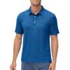 imageMAGCOMSEN Mens ShortSleeve PoloGolf Shirts for Men 3Button Moisture WickingAthletic Outdoor Collared TShirtMiddle Blue