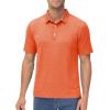 imageMAGCOMSEN Mens ShortSleeve PoloGolf Shirts for Men 3Button Moisture WickingAthletic Outdoor Collared TShirtOrange