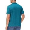imageMAGCOMSEN Mens ShortSleeve PoloGolf Shirts for Men 3Button Moisture WickingAthletic Outdoor Collared TShirtPeacock Blue