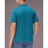 imageMAGCOMSEN Mens ShortSleeve PoloGolf Shirts for Men 3Button Moisture WickingAthletic Outdoor Collared TShirtPeacock Blue