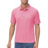 imageMAGCOMSEN Mens ShortSleeve PoloGolf Shirts for Men 3Button Moisture WickingAthletic Outdoor Collared TShirtPink
