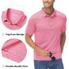 imageMAGCOMSEN Mens ShortSleeve PoloGolf Shirts for Men 3Button Moisture WickingAthletic Outdoor Collared TShirtPink