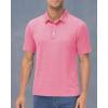 imageMAGCOMSEN Mens ShortSleeve PoloGolf Shirts for Men 3Button Moisture WickingAthletic Outdoor Collared TShirtPink