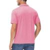 imageMAGCOMSEN Mens ShortSleeve PoloGolf Shirts for Men 3Button Moisture WickingAthletic Outdoor Collared TShirtPink