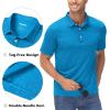imageMAGCOMSEN Mens ShortSleeve PoloGolf Shirts for Men 3Button Moisture WickingAthletic Outdoor Collared TShirtSea Blue