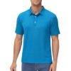 imageMAGCOMSEN Mens ShortSleeve PoloGolf Shirts for Men 3Button Moisture WickingAthletic Outdoor Collared TShirtSea Blue