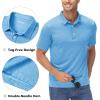 imageMAGCOMSEN Mens ShortSleeve PoloGolf Shirts for Men 3Button Moisture WickingAthletic Outdoor Collared TShirtSky Blue