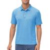 imageMAGCOMSEN Mens ShortSleeve PoloGolf Shirts for Men 3Button Moisture WickingAthletic Outdoor Collared TShirtSky Blue