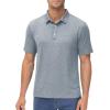 imageMAGCOMSEN Mens ShortSleeve PoloGolf Shirts for Men 3Button Moisture WickingAthletic Outdoor Collared TShirtSliver