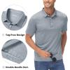 imageMAGCOMSEN Mens ShortSleeve PoloGolf Shirts for Men 3Button Moisture WickingAthletic Outdoor Collared TShirtSliver