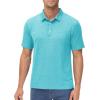 imageMAGCOMSEN Mens ShortSleeve PoloGolf Shirts for Men 3Button Moisture WickingAthletic Outdoor Collared TShirtWater Blue