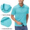 imageMAGCOMSEN Mens ShortSleeve PoloGolf Shirts for Men 3Button Moisture WickingAthletic Outdoor Collared TShirtWater Blue
