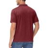 imageMAGCOMSEN Mens ShortSleeve PoloGolf Shirts for Men 3Button Moisture WickingAthletic Outdoor Collared TShirtWine Red