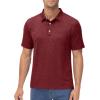 imageMAGCOMSEN Mens ShortSleeve PoloGolf Shirts for Men 3Button Moisture WickingAthletic Outdoor Collared TShirtWine Red