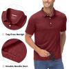 imageMAGCOMSEN Mens ShortSleeve PoloGolf Shirts for Men 3Button Moisture WickingAthletic Outdoor Collared TShirtWine Red