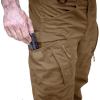 imageMAGCOMSEN Mens Tactical Pants with 9 Pockets RipStop Lightweight Work Hiking PantsBrown