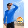 imageMAGCOMSEN Mens UPF 50 Shirts Long Sleeve UV Protection Quick Dry TShirt Rash Guard for Fishing Running BeachAzure
