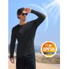 imageMAGCOMSEN Mens UPF 50 Shirts Long Sleeve UV Protection Quick Dry TShirt Rash Guard for Fishing Running BeachBlack